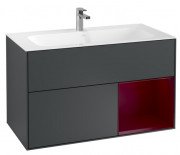 Тумба під раковину Villeroy & Boch Finion 99,6х49,8 см з підсвічуванням МДФ темно-синій матовий лак/півон матовий лак F040HBHG