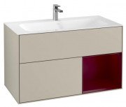 Тумба под раковину Villeroy & Boch Finion 99,6х49,8 см с подсветкой МДФ песок матовый лак/пион матовый лак F040HBHH