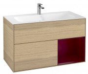 Тумба под раковину Villeroy & Boch Finion 99,6х49,8 см с подсветкой ДСП шпон дуба/пион матовый лак F040HBPC