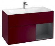 Тумба під раковину Villeroy & Boch Finion 99,6х49,8 см з підсвічуванням МДФ півонія матовий лак/темно-синій матовий лак F040HGHB