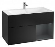 Тумба під раковину Villeroy & Boch Finion 99,6х49,8 см із підсвічуванням МДФ чорний матовий лак/темно-синій матовий лак F040HGPD