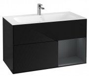 Тумба под раковину Villeroy & Boch Finion 99,6х49,8 см с подсветкой МДФ глянцевый черный лак/темно-синий матовый лак F040HGPH