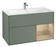 Тумба під раковину Villeroy & Boch Finion 99,6х49,8 см з підсвічуванням МДФ оливковий матовий лак/шпон дуба F040PCGM