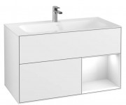 Тумба под раковину Villeroy & Boch Finion 99,6х49,8 см с подсветкой МДФ глянцевый белый лак G040GFGF