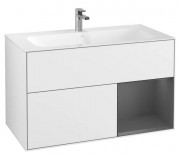 Тумба под раковину Villeroy & Boch Finion 99,6х49,8 см с подсветкой МДФ глянцевый белый лак/антрацит матовый лак G040GKGF