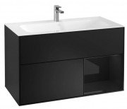 Тумба под раковину Villeroy & Boch Finion 99,6х49,8 см с подсветкой МДФ черный матовый лак/глянцевый черный лак F040PHPD