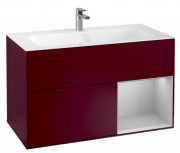 Тумба під раковину Villeroy & Boch Finion 99,6х49,8 см МДФ півонія матовий лак/світло-сірий матовий лак G040GJHB