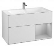 Тумба под раковину Villeroy & Boch Finion 99,6х49,8 см с подсветкой МДФ белый матовый лак/светло-серый матовый лак G040GJMT