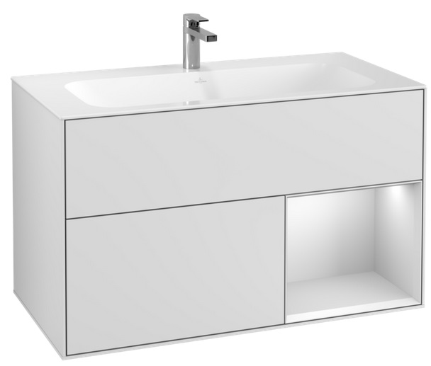 Тумба під раковину Villeroy & Boch Finion 99,6х49,8 см з підсвічуванням МДФ білий матовий лак G040MTMT
