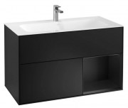 Тумба під раковину Villeroy & Boch Finion 99,6х49,8 см з підсвічуванням МДФ чорний матовий лак G040PDPD