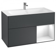 Тумба под раковину Villeroy & Boch Finion 99,6х49,8 см с подсветкой МДФ темно-синий матовый лак/глянцевый белый лак G040GFHG