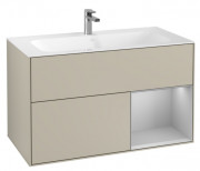 Тумба під раковину Villeroy & Boch Finion 99,6х49,8 см з підсвічуванням МДФ пісок матовий лак/світло-сірий матовий лак G040GJHH