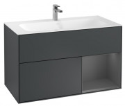 Тумба под раковину Villeroy & Boch Finion 99,6х49,8 см с подсветкой МДФ темно-синий матовый лак/антрацит матовый лак G040GKHG