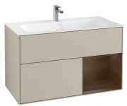 Тумба под раковину Villeroy & Boch Finion 99,6х49,8 см с подсветкой МДФ песок матовый лак/шпон грецкого ореха G040GNHH