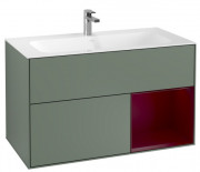 Тумба под раковину Villeroy & Boch Finion 99,6х49,8 см с подсветкой МДФ оливковый матовый лак/пион матовый лак G040HBGM