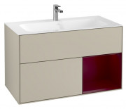 Тумба под раковину Villeroy & Boch Finion 99,6х49,8 см с подсветкой МДФ песок матовый лак/пион матовый лак G040HBHH