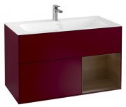 Тумба под раковину Villeroy & Boch Finion 99,6х49,8 см с подсветкой МДФ пион матовый лак/шпон грецкого ореха G040GNHB