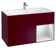 Тумба під раковину Villeroy & Boch Finion 99,6х49,8 см з підсвічуванням МДФ півонія матовий лак/білий матовий лак G040MTHB