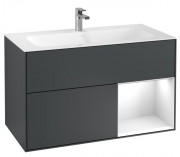 Тумба под раковину Villeroy & Boch Finion 99,6х49,8 см с подсветкой МДФ темно-синий матовый лак/глянцевый белый лак G040GFHG