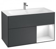 Тумба під раковину Villeroy & Boch Finion 99,6х49,8 см із підсвічуванням МДФ темно-синій матовий лак/глянцевий білий лак G040GFHG