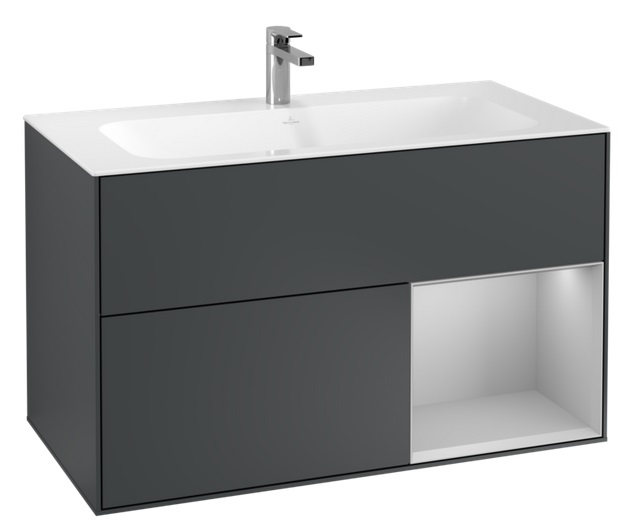 Тумба під раковину Villeroy & Boch Finion 99,6х49,8 см з підсвічуванням МДФ темно-синій матовий лак/світло-сірий матовий лак G040GJHG