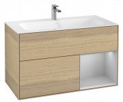 Тумба под раковину Villeroy & Boch Finion 99,6х49,8 см с подсветкой ДСП шпон дуба/светло-серый матовый лак G040GJPC