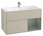 Тумба под раковину Villeroy & Boch Finion 99,6х49,8 см с подсветкой МДФ песок матовый лак/оливковый матовый лак G040GMHH