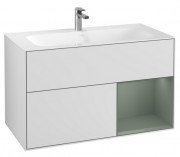 Тумба під раковину Villeroy & Boch Finion 99,6х49,8 см із підсвічуванням МДФ білий матовий лак/оливковий матовий лак G040GMMT