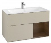 Тумба под раковину Villeroy & Boch Finion 99,6х49,8 см с подсветкой МДФ песок матовый лак/шпон грецкого ореха G040GNHH