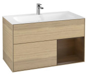 Тумба под раковину Villeroy & Boch Finion 99,6х49,8 см с подсветкой ДСП шпон дуба/шпон грецкого ореха G040GNPC