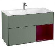 Тумба під раковину Villeroy & Boch Finion 99,6х49,8 см з підсвічуванням МДФ оливковий матовий лак/півон матовий лак G040HBGM