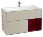 Тумба под раковину Villeroy & Boch Finion 99,6х49,8 см с подсветкой МДФ песок матовый лак/пион матовый лак G040HBHH