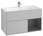 Тумба под раковину Villeroy & Boch Finion 99,6х49,8 см с подсветкой МДФ светло-серый матовый лак/темно-синий матовый лак G040HGGJ