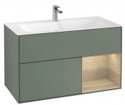 Тумба под раковину Villeroy & Boch Finion 99,6х49,8 см с подсветкой МДФ оливковый матовый лак/шпон дуба G040PCGM
