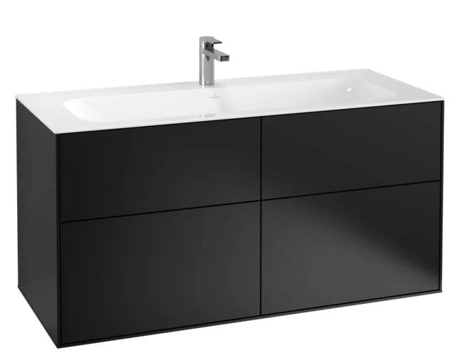 Тумба под раковину Villeroy & Boch Finion 119,6х49,8 см МДФ черный матовый лак F05000PD