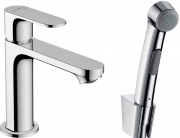 Змішувач для раковини Hansgrohe Rebris S одноважільний з гігієнічним душем хром 72215000