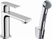 Змішувач для раковини Hansgrohe Rebris E одноважільний з гігієнічним душем хром 72216000