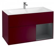 Тумба под раковину Villeroy & Boch Finion 99,6х49,8 см с подсветкой МДФ пион матовый лак/темно-синий матовый лак G040HGHB