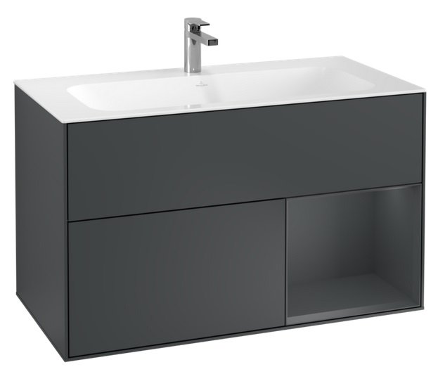 Тумба под раковину Villeroy & Boch Finion 99,6х49,8 см с подсветкой МДФ темно-синий матовый лак G040HGHG