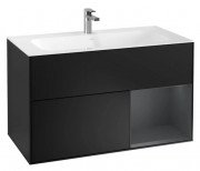 Тумба под раковину Villeroy & Boch Finion 99,6х49,8 см с подсветкой МДФ черный матовый лак/темно-синий матовый лак G040HGPD