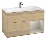 Тумба под раковину Villeroy & Boch Finion 99,6х49,8 см с подсветкой ДСП шпон дуба/песок матовый лак G040HHPC