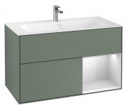 Тумба під раковину Villeroy & Boch Finion 99,6х49,8 см з підсвічуванням МДФ оливковий матовий лак/білий матовий лак G040MTGM