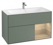 Тумба под раковину Villeroy & Boch Finion 99,6х49,8 см с подсветкой МДФ оливковый матовый лак/шпон дуба G040PCGM