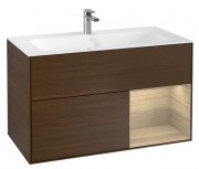 Тумба под раковину Villeroy & Boch Finion 99,6х49,8 см с подсветкой ДСП шпон грецкого ореха/шпон дуба G040PCGN