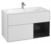 Тумба під раковину Villeroy & Boch Finion 99,6х49,8 см із підсвічуванням МДФ білий матовий лак/глянцевий чорний лак G040PHMT