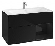 Тумба під раковину Villeroy & Boch Finion 99,6х49,8 см з підсвічуванням МДФ глянсовий чорний лак G040PHPH