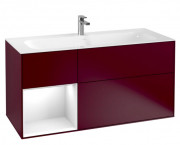 Тумба под раковину Villeroy & Boch Finion 119,6х49,8 см с подсветкой МДФ пион матовый лак/глянцевый белый лак F060GFHB