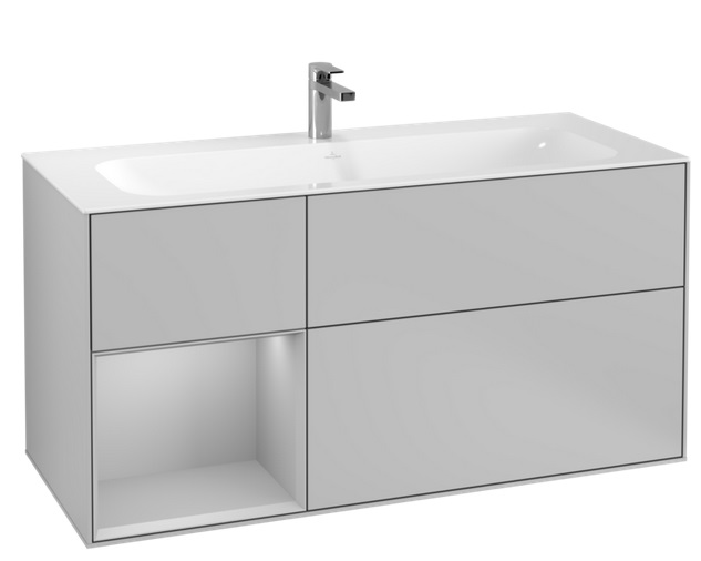 Тумба под раковину Villeroy & Boch Finion 119,6х49,8 см с подсветкой МДФ светло-серый матовый лак F060GJGJ