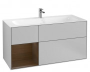 Тумба под раковину Villeroy & Boch Finion 119,6х49,8 см с подсветкой МДФ светло-серый матовый лак/шпон грецкого ореха F060GNGJ