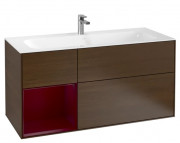 Тумба под раковину Villeroy & Boch Finion 119,6х49,8 см с подсветкой ДСП шпон грецкого ореха/пион матовый лак F060HBGN